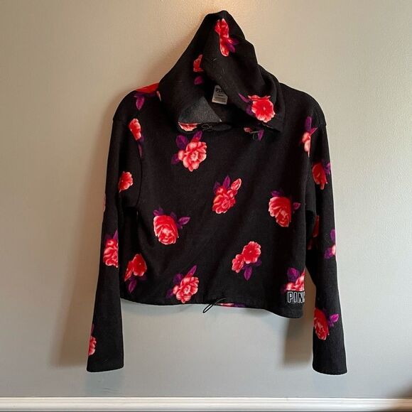 PINK Victoria's Secret Tops - Women’s Victoria’s Secret PINK Rose Floral Hoodie Sweater size M